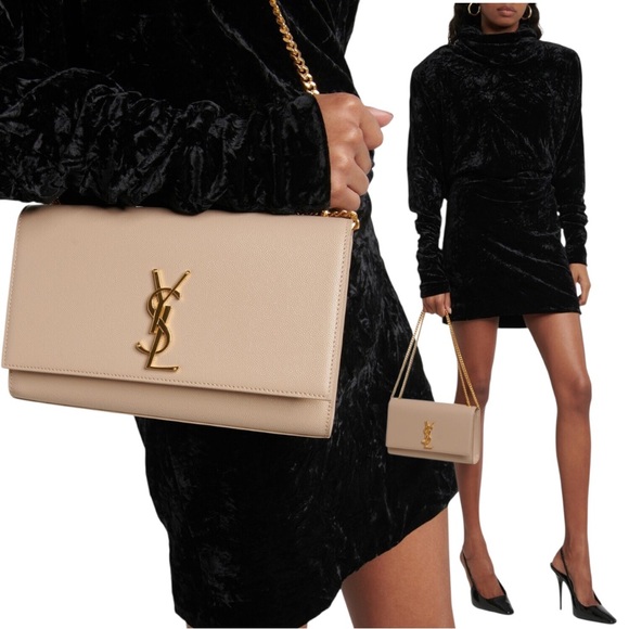MSRP $2600 Authentic YSL Kate Saint Laurent KATE Large Grain de Poudre Shoulder - Picture 1 of 17